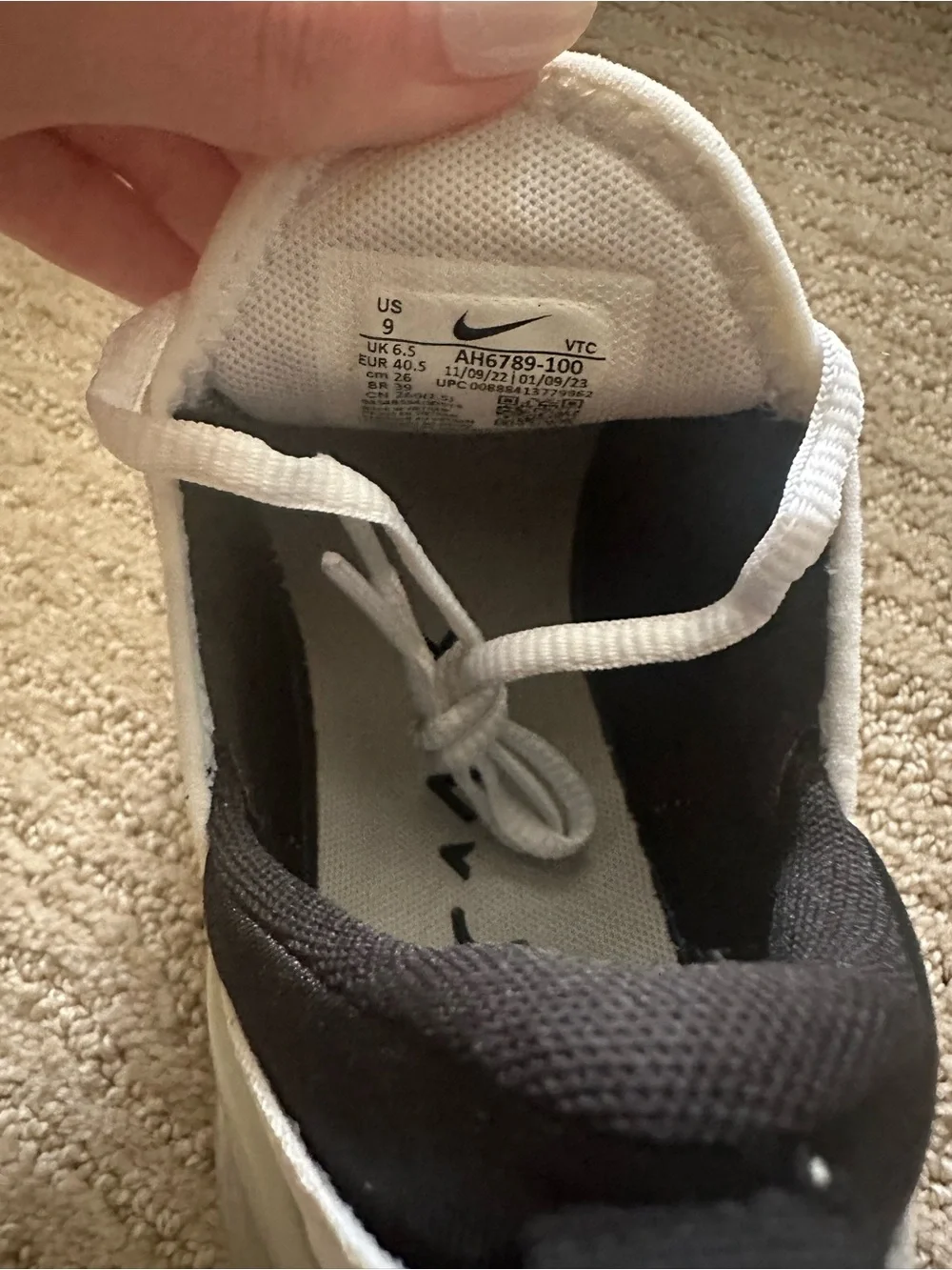 Nike Air Max 270 White and Black Running Sneakers